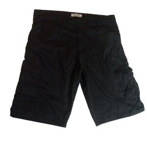 Chams Men's Cargo Short Outdoor  Side Pocket  Activewear Black Pull-on  Zs 40